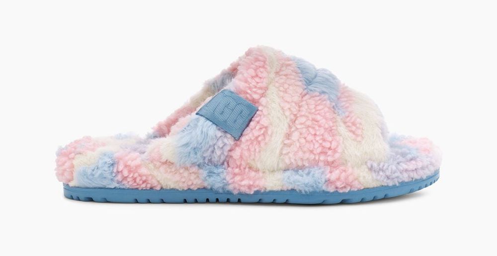 Ugg Slippers Canada - Ugg Men's Fluff You Cali Collage Stripes